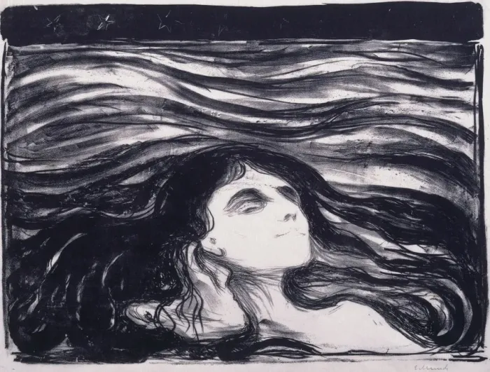 Framed Print : Lovers in the Waves (Elskende par i bolger), 1896 Framed Print : Lovers in the Waves (Elskende par i bolger), 1896