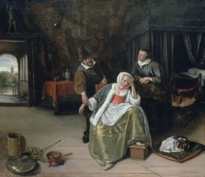 Framed Print : The Lovesick Maiden, c1660. Artist: Jan Steen Framed Print : The Lovesick Maiden, c1660. Artist: Jan Steen