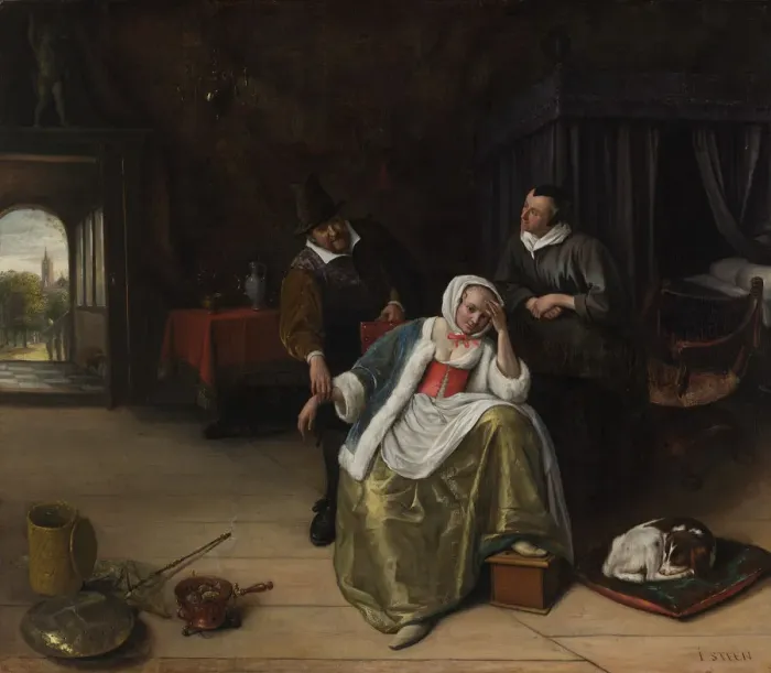 Framed Print : The Lovesick Maiden, ca. 1660. Creator: Jan Steen Framed Print : The Lovesick Maiden, ca. 1660. Creator: Jan Steen