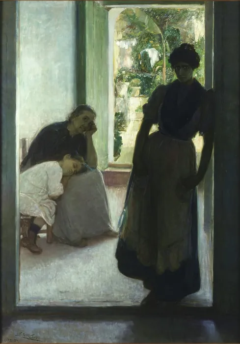 Framed Print : Lovesickness (Mal de Amores), 1905. Creator: Romero de Torres, Julio (1874-1930) Framed Print : Lovesickness (Mal de Amores), 1905. Creator: Romero de Torres, Julio (1874-1930)