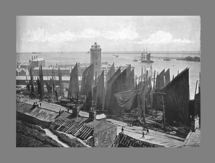 Framed Print : Low Light, North Shields, c1900. Artist: M Aunty Framed Print : Low Light, North Shields, c1900. Artist: M Aunty