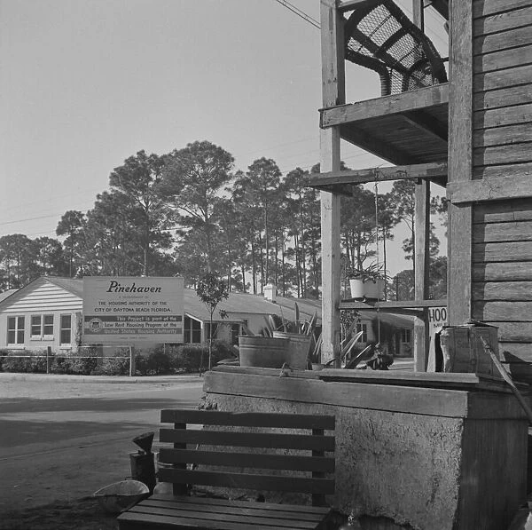 Low rent housing erected to make better living conditions available, Daytona Beach, Florida, 1943. Creator: Gordon Parks