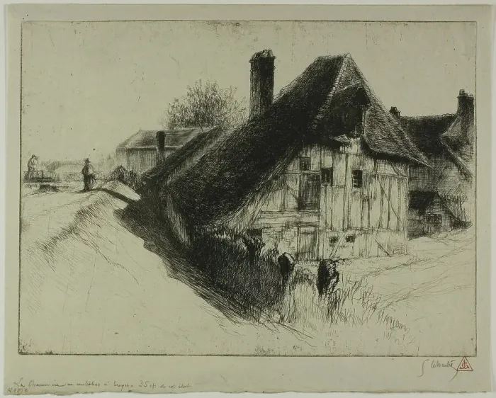 Framed Print : Low-Seated Peasant Dwelling, Troyes, 1896. Creator: Gustave Leheutre Framed Print : Low-Seated Peasant Dwelling, Troyes, 1896. Creator: Gustave Leheutre