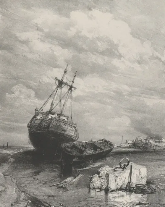 Framed Print : Low Tide, 1833. Creator: Eugene Isabey Framed Print : Low Tide, 1833. Creator: Eugene Isabey