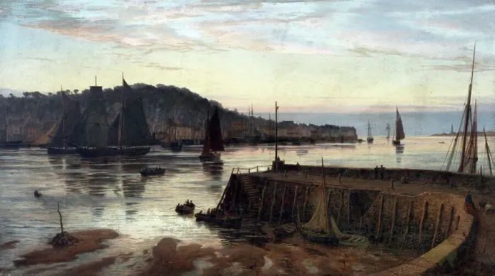 Framed Print : Low Tide, Appleton Ferry, 1890s. Creator: Charles Parsons Knight Framed Print : Low Tide, Appleton Ferry, 1890s. Creator: Charles Parsons Knight