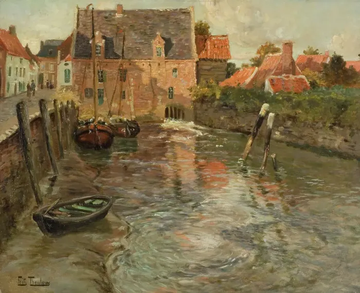 Framed Print : Low Water. Creator: Frits Thaulow Framed Print : Low Water. Creator: Frits Thaulow