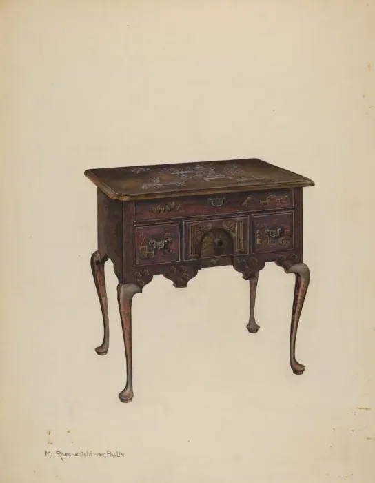 Framed Print : Lowboy, c. 1938. Creator: M. Rosenshield-von-Paulin Framed Print : Lowboy, c. 1938. Creator: M. Rosenshield-von-Paulin