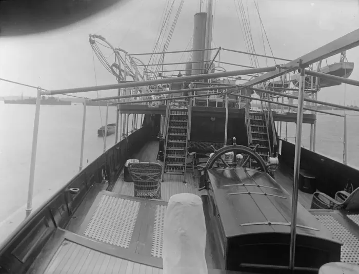 Framed Print : Lower deck on Venetia, 1920. Creator: Kirk & Sons of Cowes Framed Print : Lower deck on Venetia, 1920. Creator: Kirk & Sons of Cowes