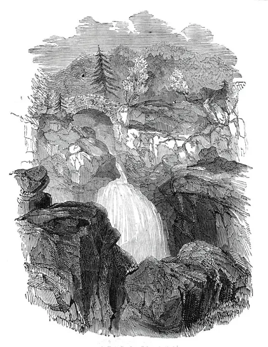 Framed Print : Lower Falls of the Bruar, 1844. Creator: Ebenezer Landells Framed Print : Lower Falls of the Bruar, 1844. Creator: Ebenezer Landells