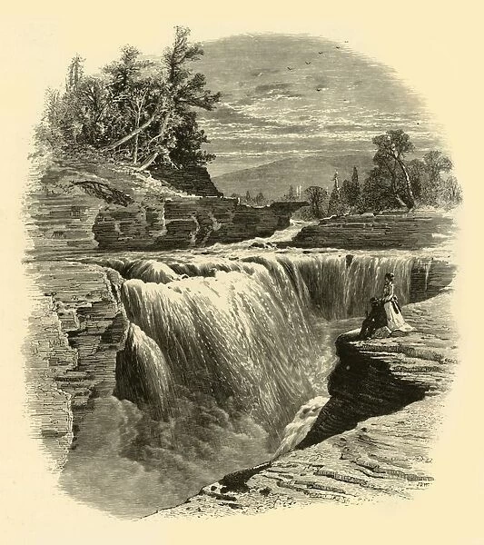 Lower Falls, Portage, 1874. Creator: John Douglas Woodward
