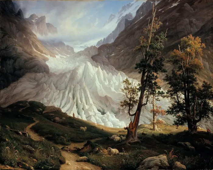 Framed Print : The Lower Grindelwald Glacier. Artist: Fearnley, Thomas (1802-1842) Framed Print : The Lower Grindelwald Glacier. Artist: Fearnley, Thomas (1802-1842)