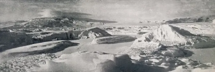 Framed Print : The Lower Koettlitz Glacier, Showing The Effect of Thaw-Waters, c1911, (1913) Framed Print : The Lower Koettlitz Glacier, Showing The Effect of Thaw-Waters, c1911, (1913)
