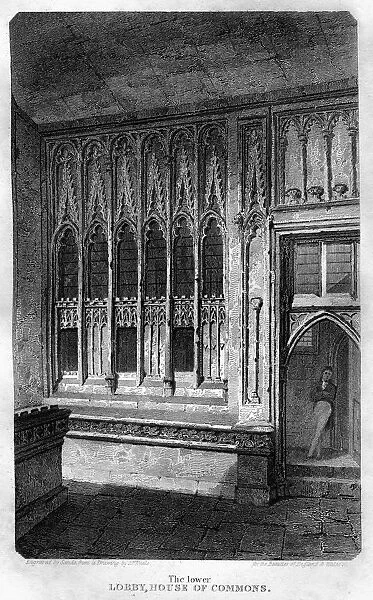 The Lower Lobby, House of Commons, Westminster, London, 1815. Artist: Sands