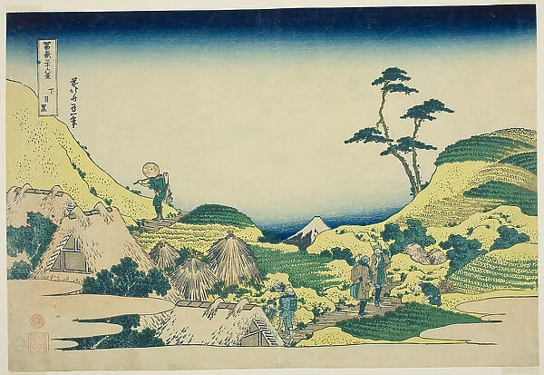 Lower Meguro (Shimo Meguro), from the series 'Thirty-six Views of Mount Fuji... Japan, c1830 / 33. Creator: Hokusai. Lower Meguro (Shimo Meguro), from the series 'Thirty-six Views of Mount Fuji... Japan, c1830 / 33. Creator: Hokusai