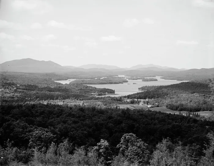 Framed Print : Lower Saranac Lake from Mount Pisgah, Adirondack Mtns. N.Y. between 1900 and 1910. Creator: Unknown Framed Print : Lower Saranac Lake from Mount Pisgah, Adirondack Mtns. N.Y. between 1900 and 1910. Creator: Unknown