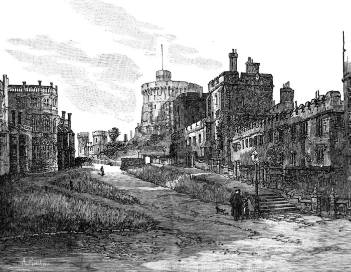 Framed Print : The Lower Ward, Windsor Castle, Berkshire, 1900. Artist: A Railton Framed Print : The Lower Ward, Windsor Castle, Berkshire, 1900. Artist: A Railton