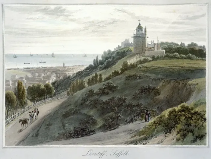 Framed Print : Lowestoft, Suffolk, 1814-1825. Artist: William Daniell Framed Print : Lowestoft, Suffolk, 1814-1825. Artist: William Daniell