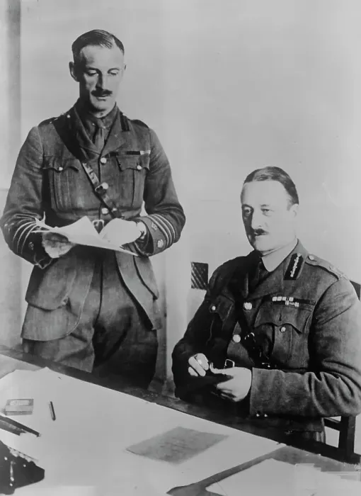 Framed Print : Lt. Col. J. M. Blair, Maj. Gen. Knox, 1918. Creator: Bain News Service Framed Print : Lt. Col. J. M. Blair, Maj. Gen. Knox, 1918. Creator: Bain News Service