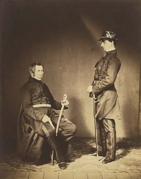 Framed Print : Lt. Gen. Sir J. Burgoyne, G.C.B. & Lt. Stopford, A.D.C. 1855. Creator: Roger Fenton