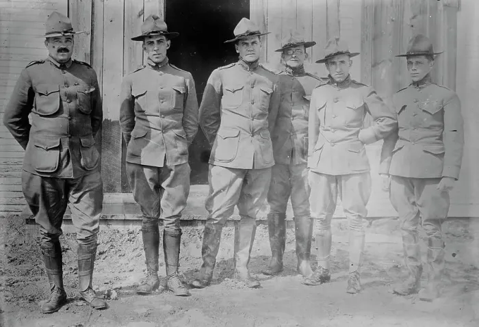 Framed Print : Lt. J.K. Hume, Lt. J.P. Wheeler, Capt. E. Portner, Capt. G. P. Rodney... between c1910 and c1915. Creator: Bain News Service Framed Print : Lt. J.K. Hume, Lt. J.P. Wheeler, Capt. E. Portner, Capt. G. P. Rodney... between c1910 and c1915. Creator: Bain News Service