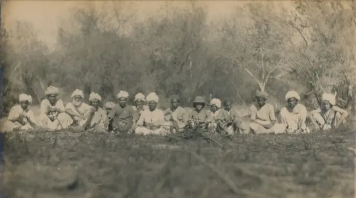 Framed Print : Lt. Smith & Beaters - Budhapur Tigerhunt, 1922 Framed Print : Lt. Smith & Beaters - Budhapur Tigerhunt, 1922