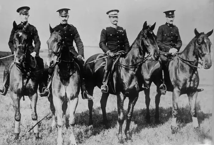 Framed Print : Lt. Walter Brooke; Lt. C.T. Walwyn; Col. P.A. Kenna & Lt. Geoffrey Brooke, (1910?). Creator: Bain News Service Framed Print : Lt. Walter Brooke; Lt. C.T. Walwyn; Col. P.A. Kenna & Lt. Geoffrey Brooke, (1910?). Creator: Bain News Service