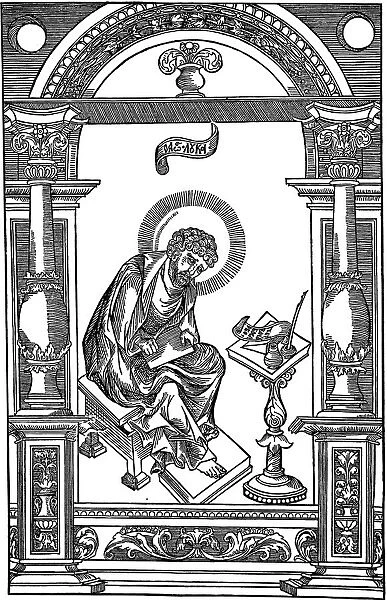 Lucas the Evangelist. Illustration to the book Apostol, 1564