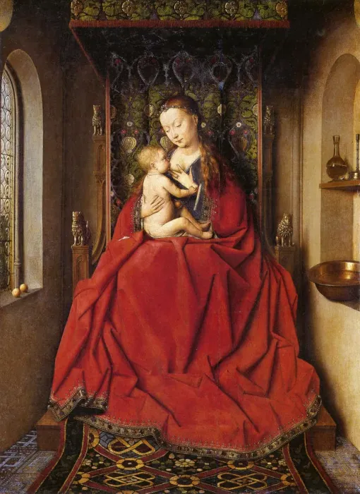 Framed Print : The Lucca Madonna. Artist: Eyck, Jan van (1390-1441) Framed Print : The Lucca Madonna. Artist: Eyck, Jan van (1390-1441)
