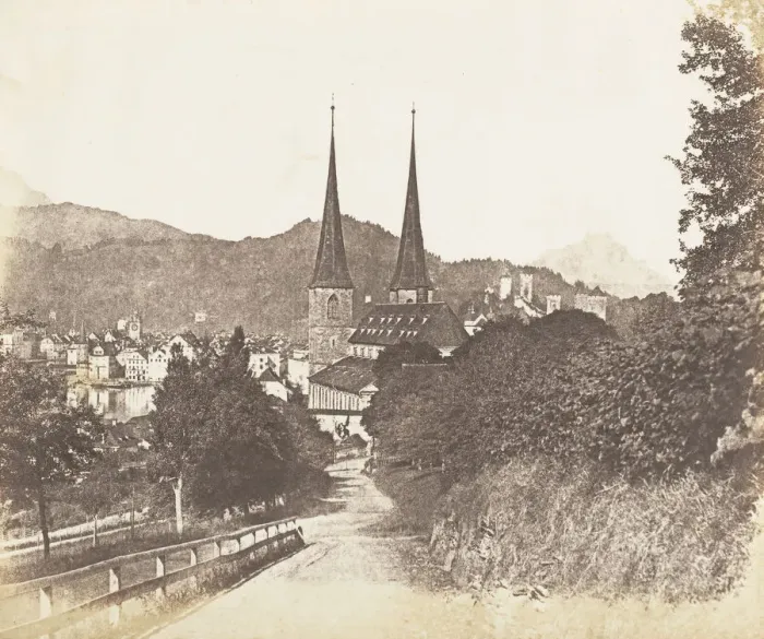 Framed Print : Lucerne, 1853-56. Creator: James Knight Framed Print : Lucerne, 1853-56. Creator: James Knight