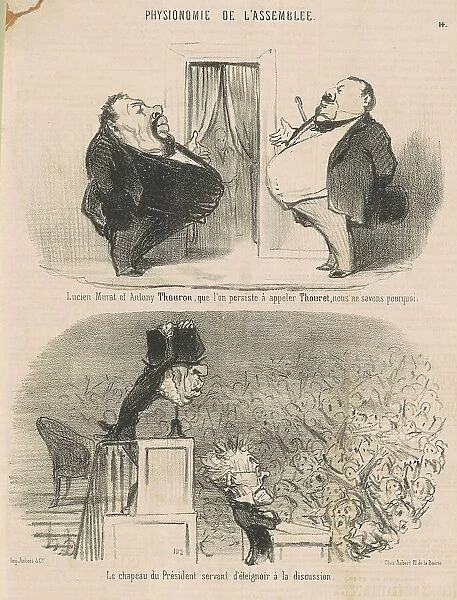 Lucien Murat et Antony Thouron... 19th century. Creator: Honore Daumier