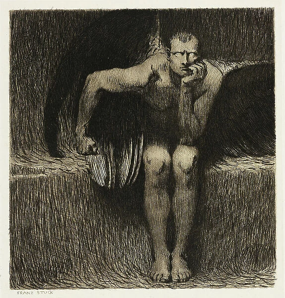 Lucifer, c. 1890. Creator: Franz von Stuck