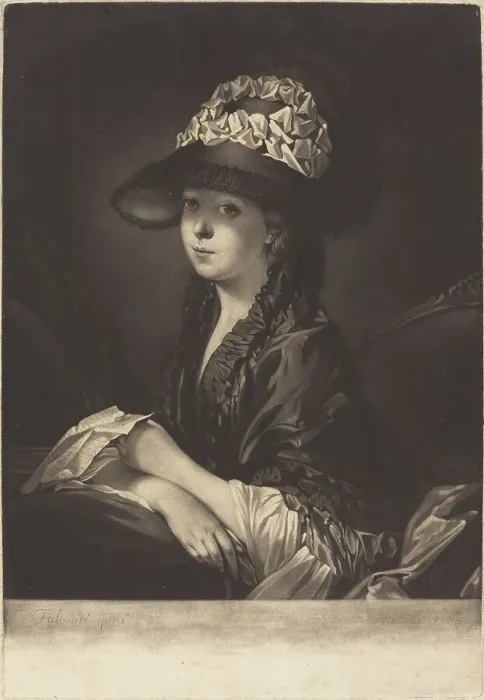 Framed Print : Lucinda, Miss Moore, 1772. Creator: James Watson Framed Print : Lucinda, Miss Moore, 1772. Creator: James Watson