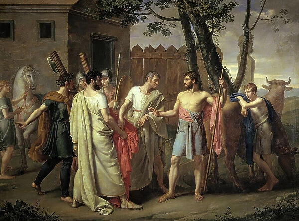 Lucius Quinctius Cincinnatus Leaves the Plough to Dictate Laws to Rome, ca 1806. Creator: Ribera y Fernández, Juan Antonio (1779-1860)