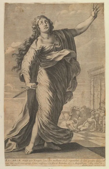Framed Print : Lucrece, 1647. Creators: Gilles Rousselet, Abraham Bosse Framed Print : Lucrece, 1647. Creators: Gilles Rousselet, Abraham Bosse