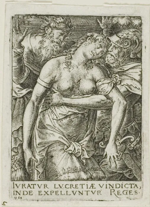 Framed Print : Lucretia, 1569. Creator: Etienne Delaune Framed Print : Lucretia, 1569. Creator: Etienne Delaune