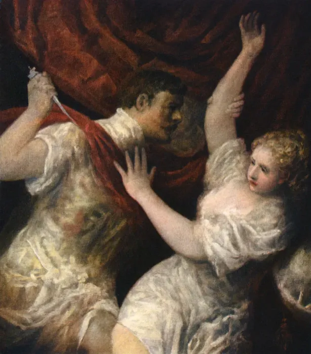Framed Print : Lucretia and Tarquinius, c1560s, (1937). Artist: Titian Framed Print : Lucretia and Tarquinius, c1560s, (1937). Artist: Titian