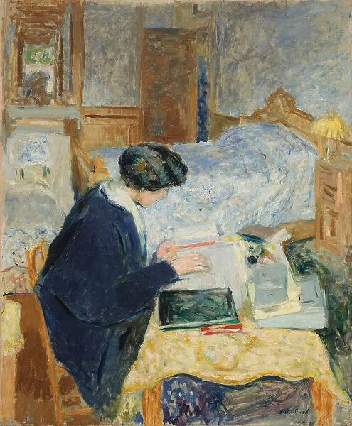 Lucy Hessel Reading (Lucy Hessel lisant), 1913. Artist: Vuillard, Edouard (1868-1940)