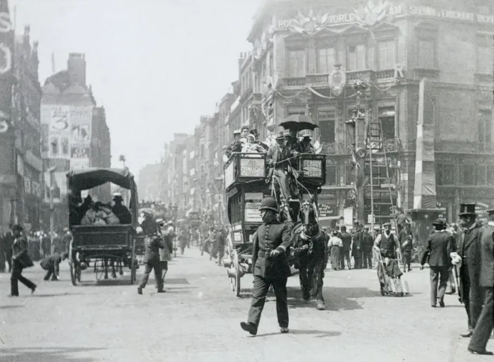 Framed Print : Ludgate Circus, London, prepared for Queen Victorias Diamond Jubilee, 1897. Artist Framed Print : Ludgate Circus, London, prepared for Queen Victorias Diamond Jubilee, 1897. Artist