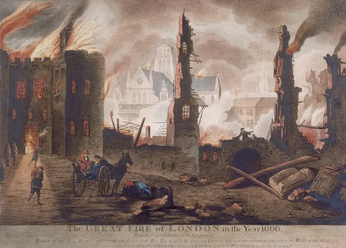 Framed Print : Ludgate, Great Fire of London, London, 1792. Artist: William Birch Framed Print : Ludgate, Great Fire of London, London, 1792. Artist: William Birch