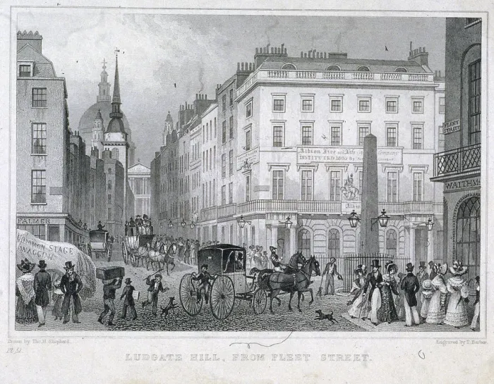 Framed Print : Ludgate Hill, London, 1830. Artist: Thomas Barber Framed Print : Ludgate Hill, London, 1830. Artist: Thomas Barber