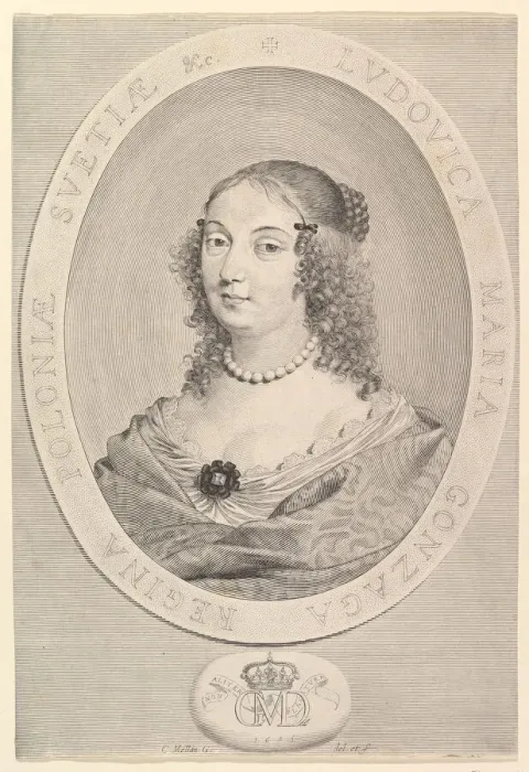 Framed Print : Ludovica Maria Gonzaga, Queen of Poland, 1645. Creator: Claude Mellan Framed Print : Ludovica Maria Gonzaga, Queen of Poland, 1645. Creator: Claude Mellan