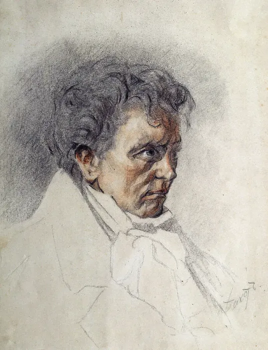 Framed Print : Ludwig van Beethoven (1770-1827). Artist: Bakst, Leon (1866-1924) Framed Print : Ludwig van Beethoven (1770-1827). Artist: Bakst, Leon (1866-1924)