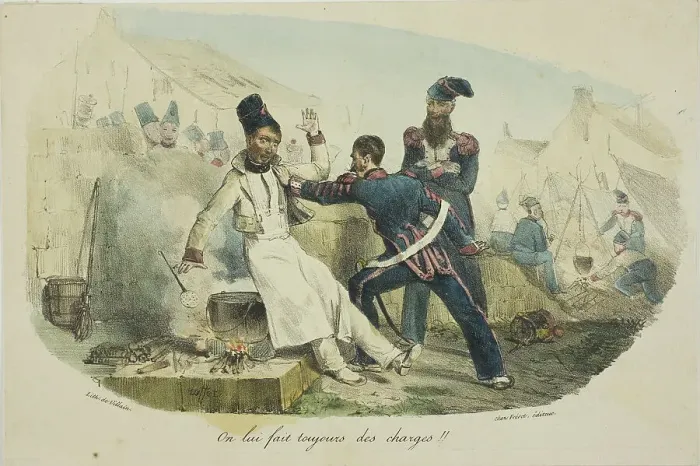 Framed Print : On lui Fait Toujours des Charges!!, 1827. Creator: Auguste Raffet Framed Print : On lui Fait Toujours des Charges!!, 1827. Creator: Auguste Raffet