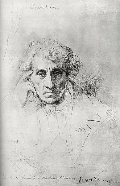 Luigi Cherubini (1760-1842), Italian composer, 1830. Artist: Jean-Auguste-Dominique Ingres