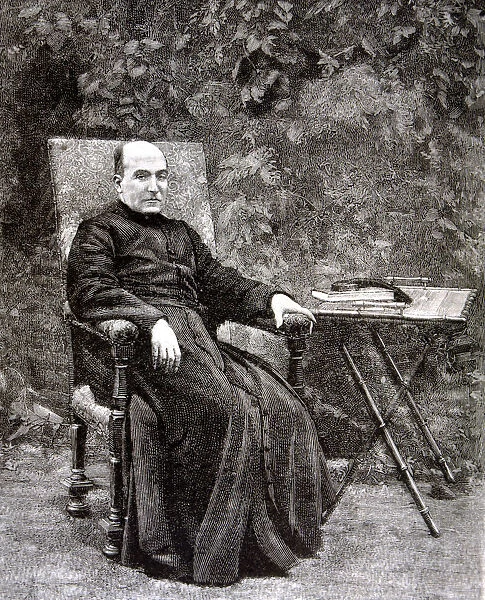 Luis Coloma (1851-1914). Spanish religious and writer, engraving from the Ilustracion