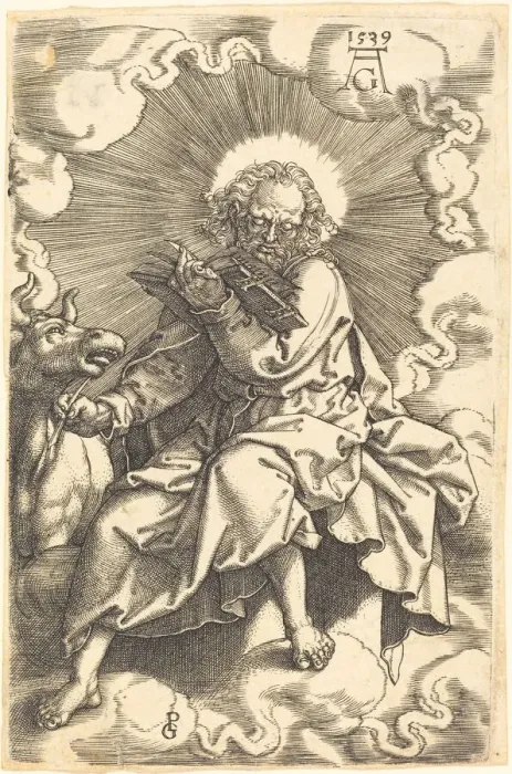 Framed Print : Luke, 1539. Creator: Heinrich Aldegrever Framed Print : Luke, 1539. Creator: Heinrich Aldegrever