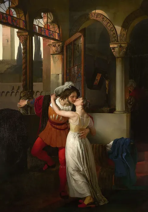 Framed Print : L'ultimo bacio dato a Giulietta da Romeo (The Last Kiss of Romeo and Juliet), 1823. Creator: Hayez, Francesco (1791-1882) Framed Print : L'ultimo bacio dato a Giulietta da Romeo (The Last Kiss of Romeo and Juliet), 1823. Creator: Hayez, Francesco (1791-1882)