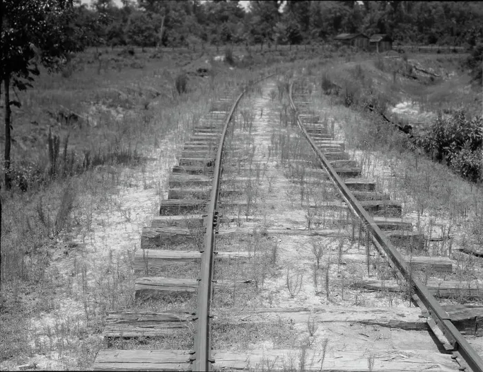 Framed Print : The lumber mill closed, the track is being torn up, Careyville, Florida, 1937. Creator: Dorothea Lange Framed Print : The lumber mill closed, the track is being torn up, Careyville, Florida, 1937. Creator: Dorothea Lange