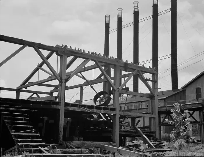 Framed Print : Lumber mill being dismantled at Careyville, Florida, 1937. Creator: Dorothea Lange