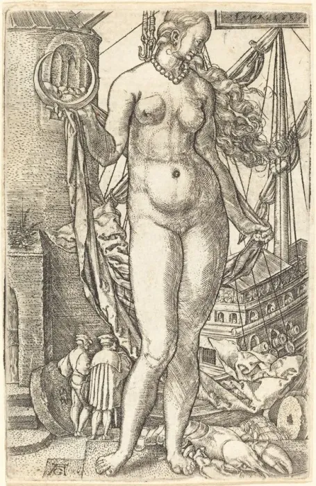 Framed Print : Luna, 1533. Creator: Heinrich Aldegrever Framed Print : Luna, 1533. Creator: Heinrich Aldegrever